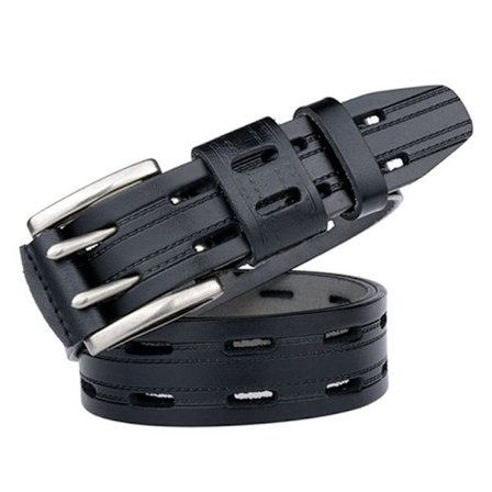 Højkvalitets læderbælte til mænd, mærkevarearmbånd, herre dobbelt