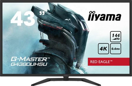 iiyama G-MASTER Red Eagle G4380UHSU-B1 - LED monitor - 43" (42.5" viewable) - 3840 x 2160 4K UHD (2160p) @ 144 Hz - VA - 550 cd/m² - 4000:1 - HDR400 -