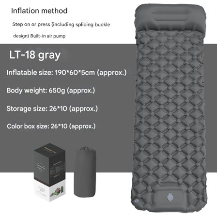 Självuppblåsande Campingmadrass: Tjock och Lätt Enkel Campingmadrass Uppblåsbar och Kopplingsbar Dubbel Campingmatta och Kompakt - Perfekt