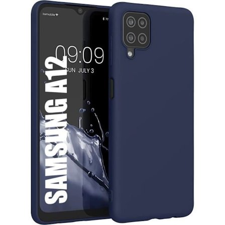 Coque Silikon - BOOLING - för Samsung Galaxy A12 - Stötskydd - Ultra Slim - Mörkblå