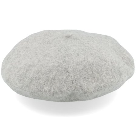 Seeberger - Grå traditionalbeanie Hatt - Boiled Wool Light Grey Beret @ Hatstore