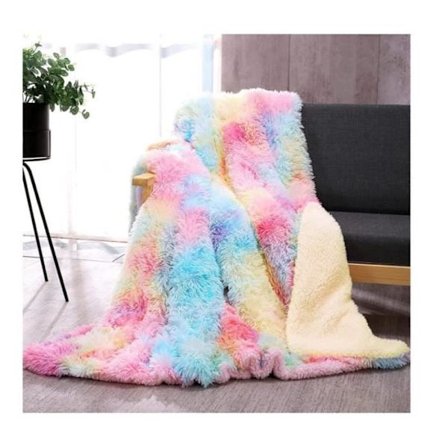 Plyschfilt i fuskcashmere, stor färg, elegant, bekväm och fluffig, 80 x 120 cm