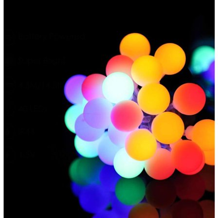 10m 100 Multicolor Rgb Ball Led String Lights, 8 Belysningslägen Ip44