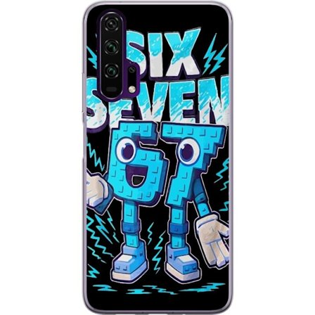 Kompatibelt Mobildeksel til Honor Honor 20 Pro Lekende blå illustrasjon med tallene Six Seven i retro arkadestil med kraftig typografi og grafisk sp