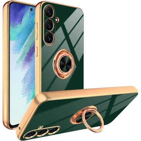 Samsung A35 5G Elegant & Stöttåligt Skal med Ringhållare Flawless - Mörkgrön