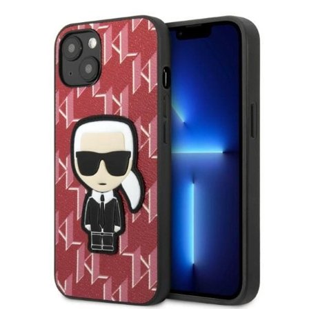 Karl Lagerfeld KLHCP13SPMNIKPI iPhone 13 mini 5,4" hårda fodral röd/röd Monogram Ikonik Patch