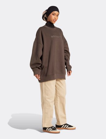 adidas Originals Ess Lin Crew - Brown - L