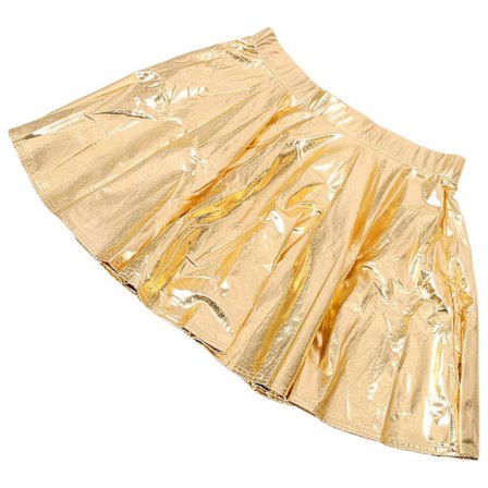 Guld Kjol Fladdrande Plisserad Kjol Plisserad Gyllene Kjol Damkjol Danskjol Skridsko Kjol