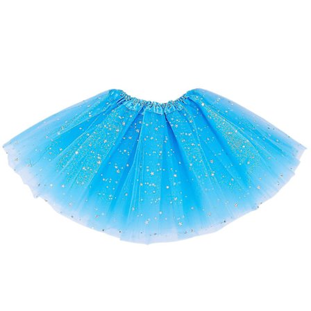 Smart Baby Girl Kläder Stjärnor Paljetter Underkjol Balett Dans Fluffy Tutu Kjolar Ljusblå