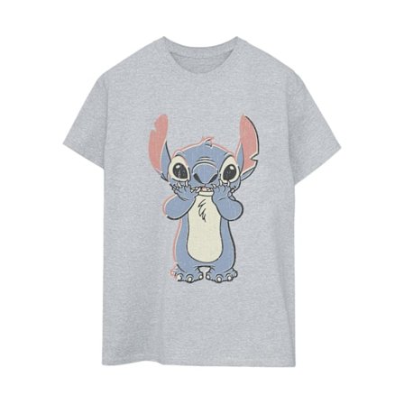 Disney Dam/Damer Lilo Och Stitch Stor Tryck Bomull Pojkvän