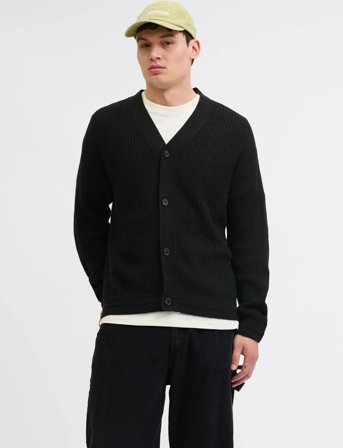 Jack & Jones Jjconnor Knit V-Neck Cardigan - Black - M