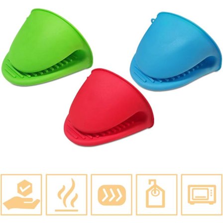 Set med 3 Mini Silikonhandskar Handgrepp Kökstillbehör för