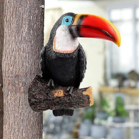 Harts Resin Toucan Skulptur Trädgårdsdekoration Djur Utomhus Vardagsrum Innergård Fågel Heminredning