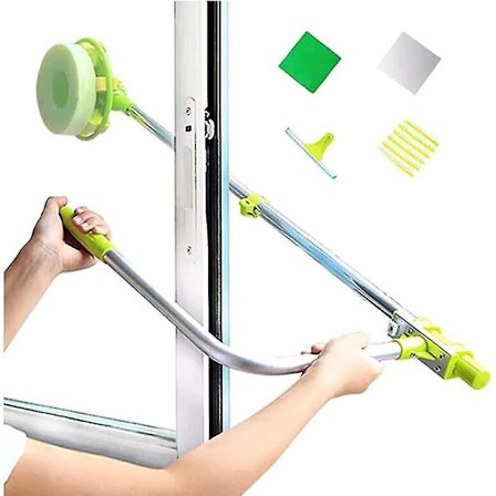 Teleskopisk vindusvasker - U-formet skrape - Lett tilgjengelig - WELLNGS-FF1-