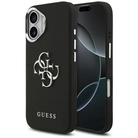 Guess Grained Big 4G Classic Logoetui til iPhone 17 - svart