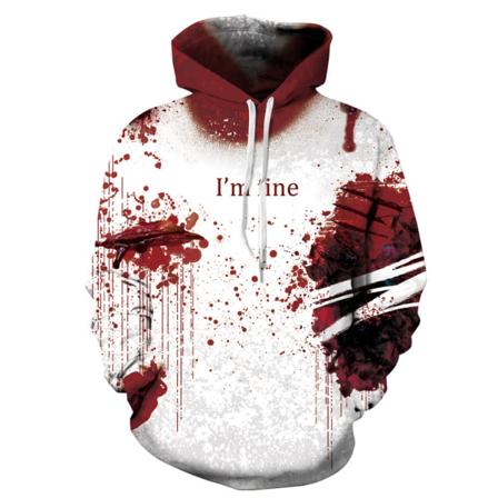 Blodig Halloween Trøje, Hoodies til Mænd Kvinder Style 1 3XL