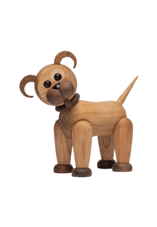 Spring Copenhagen Buddy Hund Trädekoration 20,5 Cm Ek Inredningsdetaljer Beige