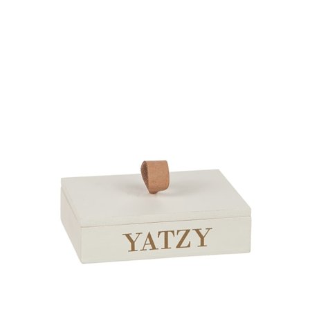 Yatzy spel vit trälåda10x13cm