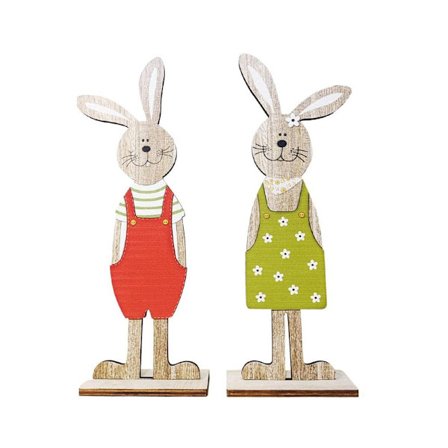 Påskehare Trækanin Figurer Søde Bordplade Dekoration til Hjem og Have
