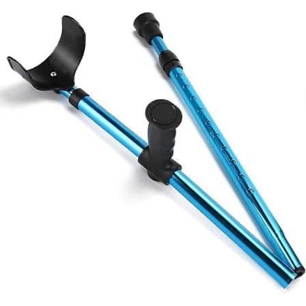 Krykke for voksne, sammenleggbar krykke, sammenleggbar krykke med komfortabelt håndtak, bærbar teleskopisk stokkekrykke for funksjonshemmede_qcx