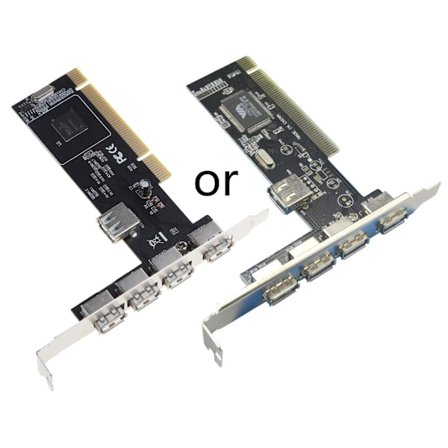 PCI Adapter Card 4 Port USB 2.0 480Mbps High Speed ​​Via Hub för Vista för Windows