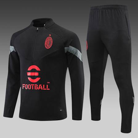 22-23 ny sæson AC Milan voksen/barn langærmet trøje sæt sort black L