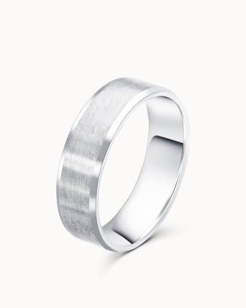 Bague Lisse Afor Her pour Homme Or Blanc 18K - Bagues de Fiançailles et Bagues de Fiançailles Alliances de Vanbrun