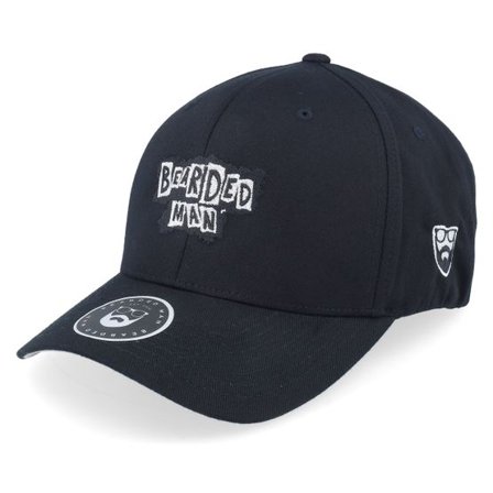 Bearded Man - Svart flexfit Keps - British Punk Logo Black Flexfit @ Hatstore