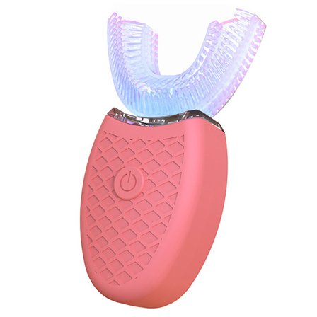 Automatisk ultralydstandbørste med U-formet design, 360° elektrisk tandbørste til voksne med soniske vibrationer og automatisk betjening