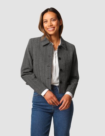 Shaping New Tomorrow - Dame - Serene Jacket - Grey Herringbone - Størrelse XS