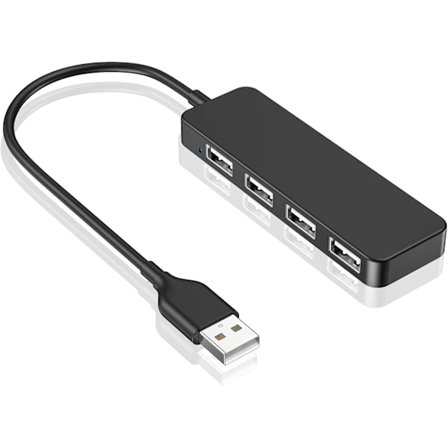 USB-hubb, 4-portars USB 2.0-hubb, ultratunn, bärbar USB-splitter för iMac Pro, MacBook Air, Mac Mini Pro, Surface Pro, bärbar dator, PC, USB-minne[CO]