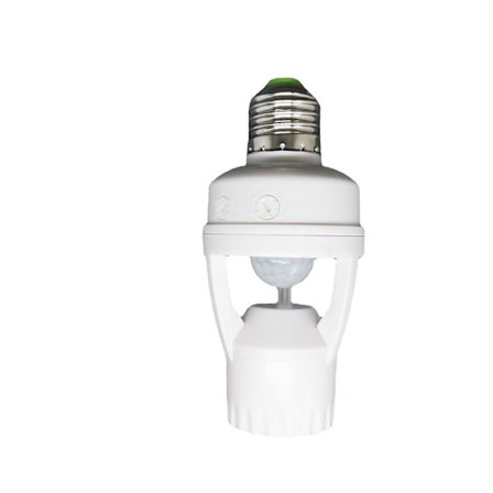 E27-sokkel, E27 LED-lysholder, bevegelsessensor: lampeholder med 360° PIR-bevegelsessensor, E27, justerbar tid og lux (119*56mm)