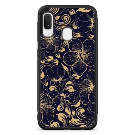 Bjornberry Skal Samsung Galaxy A20e - Mörkblå Blommor