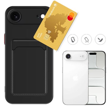 Iphone Air skal mobilskal kortholder slot sort