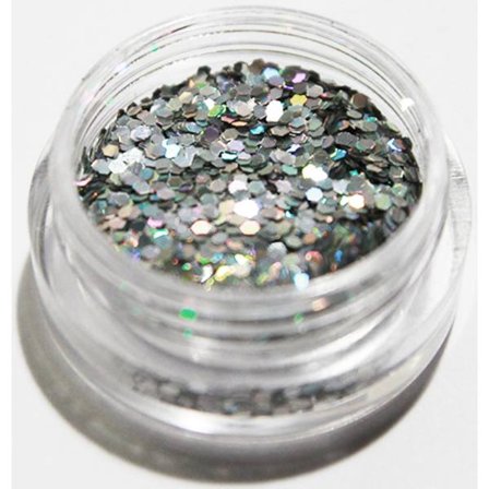1. Hexagon glitter Sølv