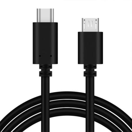 Slitesterk PVC UsbC TypeC til Micro USB-datakabel for Galaxy-S7/-S6, HTC-One og mer - 0,5 m 1 m 1,5 m (svart)