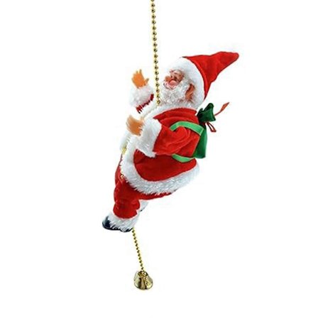 Klatrende julenisse med tau, innendørs og utendørs juletrepynt