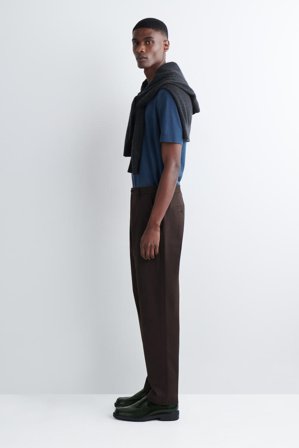 COS Men's Chino Slim In Cotone A Gamba Dritta in Marrone