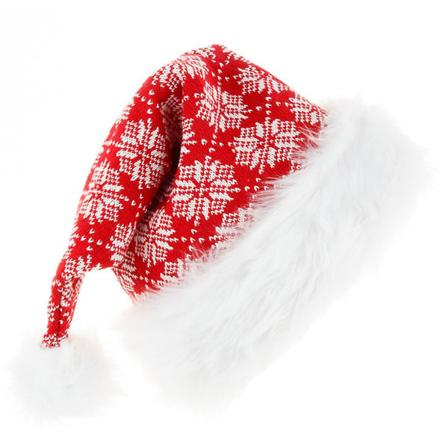 Aikuisen Neulotu Santa Hat Lumihiutale Aaltoviivainen Raidollinen Pehmeä Plus Santa Hat Cute Pom Pom Joululomajuhlan Koriste
