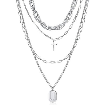 Roker-Halskje med anheng, Punk Statement, Lang kjede, Halskje, Choker for kvinner og menn, Gave