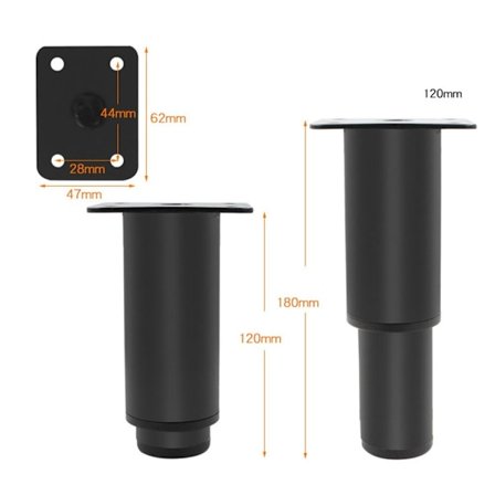 Sängbalk Stöd Möbel Ben SVART 12CM