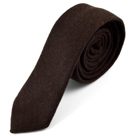 Cravată maro cu aspect brut făcută manual pentru bărbați - Cravate înguste