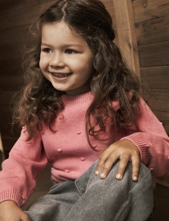 En Fant Pullover Knit W. Wool - Pink - 98