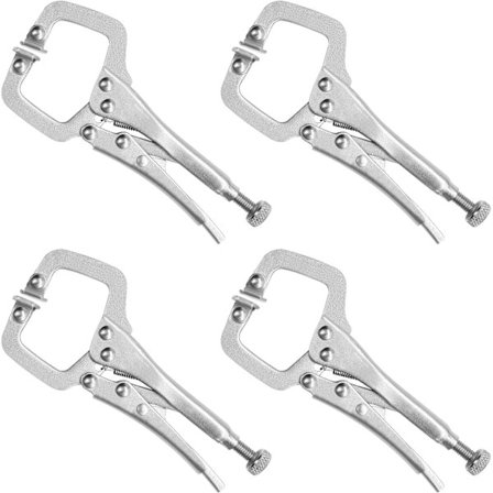 Metall C-klemmer med justerbare skruer og dreieplater (4 stk, ZQKLA)