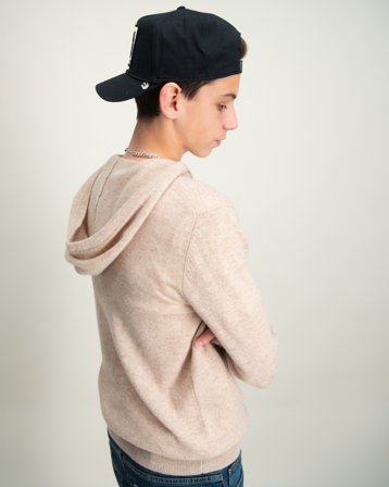 BVALDI Lusso Morbido cashmere-blend hoodie Beige Hoodies Jongens - Kids Brand Store
