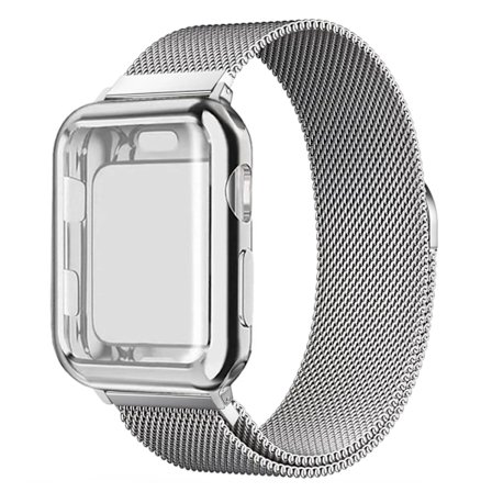 Fodral+Armband Milanese Loop För Apple Watch armband 44mm 40mm 45mm 46mm 49mm 42mm 38mm Armband iwatch Series 10 9 8 SE Ultra 2 Armband