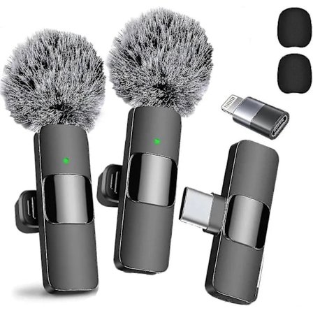 (pow yeah!) Professionel Trådløs Lavalier Mikrofon 2-pak Støjreduktion Krystalklar Optagelse Med Usb-c