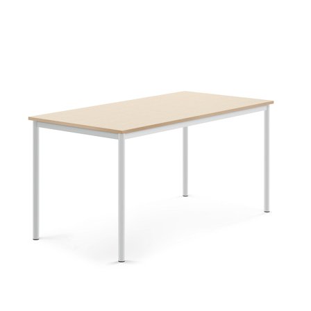 Tisch BORÅS, 1600x800x760 mm, Laminat Birke, weiß