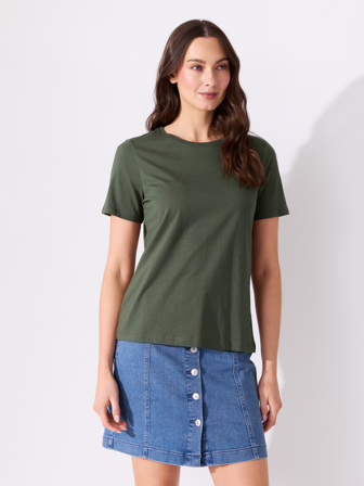 MATCH - Ava t-skjorte - Va Vite - Str. XS - Dame - Topper & T-skjorter - Grønn - 50% bomull, 50% modal