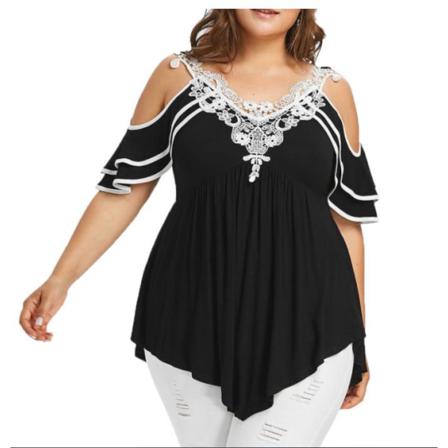 Lösa Blusar Dam Toppar Street Off Shoulder Lace Tee Shirt Tun